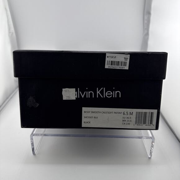 CALVIN KLEIN Womens Bessy Smooth Calf Black Patent Buckle Slip On Loafers Sz 6.5 - Picture 11 of 12